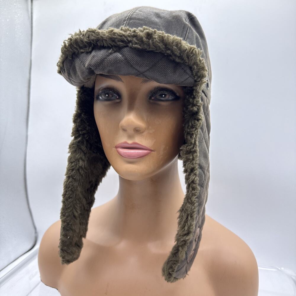 KANGOL Medium Winter Brown Earflap Trapper Hat Military Rain Trapper